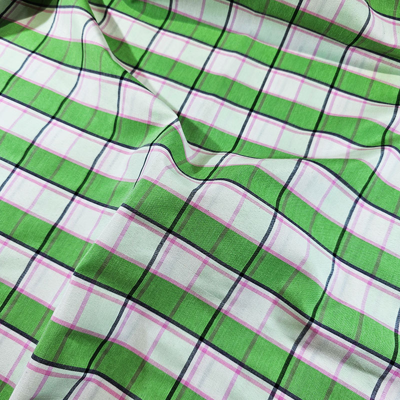 تترون طرحدار دیزاین چهارخانه 9 سبز رنگ